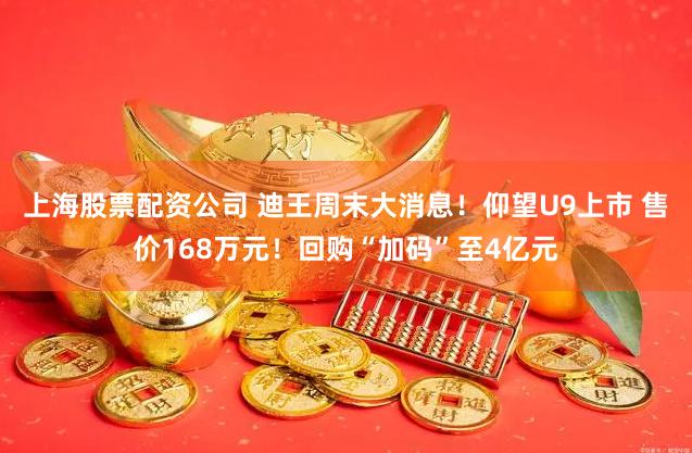 上海股票配资公司 迪王周末大消息！仰望U9上市 售价168万元！回购“加码”至4亿元