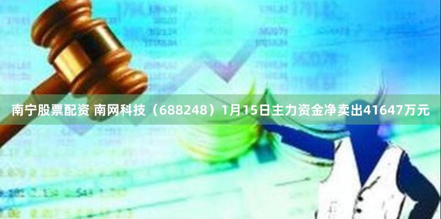 南宁股票配资 南网科技（688248）1月15日主力资金净卖出41647万元